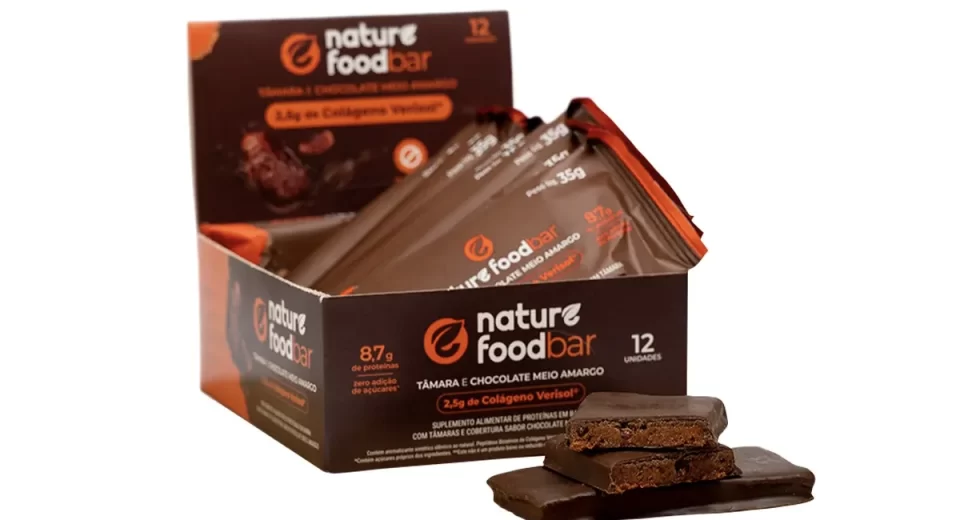 A Nature Foodtech anunciou o lançamento da primeira barra de tâmara com colágeno, uma