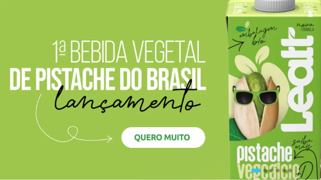 A Leatt - Plant Based lançou a primeira bebida vegetal de pistache da América do Sul