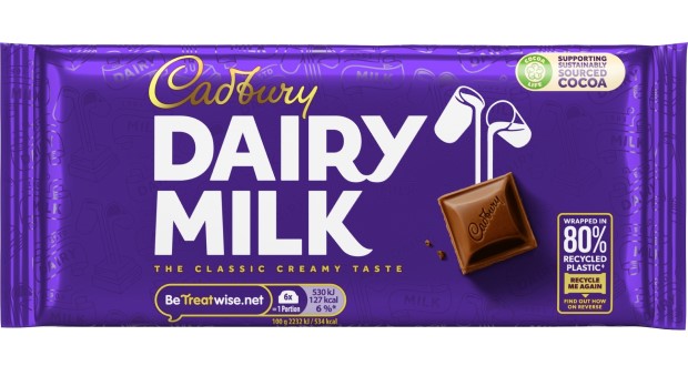 Cadbury usará 80% de plástico reciclado em embalagens