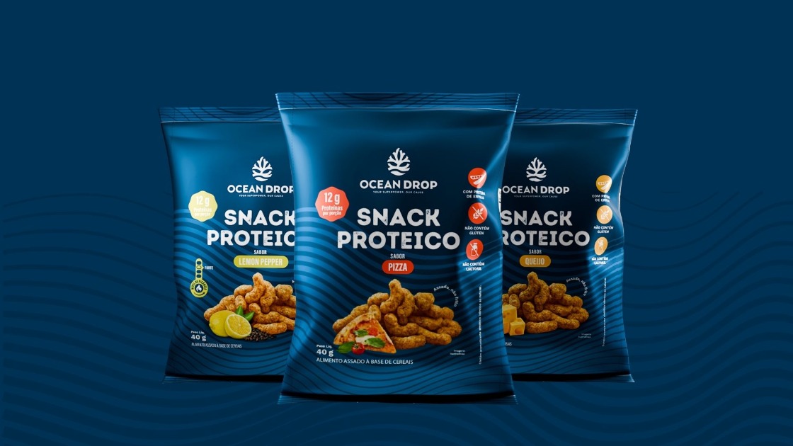 Ocean Drop lança snack proteico vegano com 12g de proteína