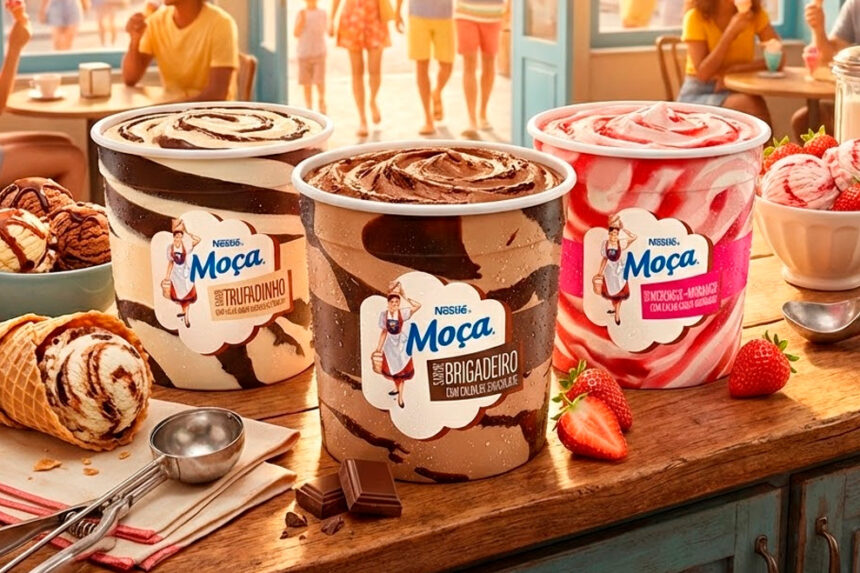 Froneri lança linha Moça Caldas em potes de sorvete