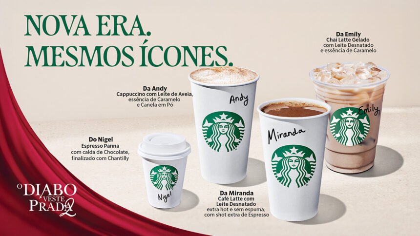 Starbucks lança bebidas inspiradas em O Diabo Veste Prada 2