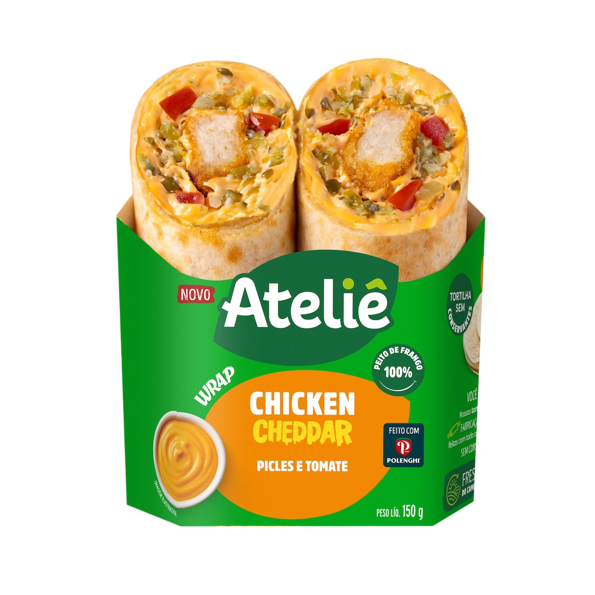 Ateliê e Polenghi lançam Wrap Chicken Cheddar