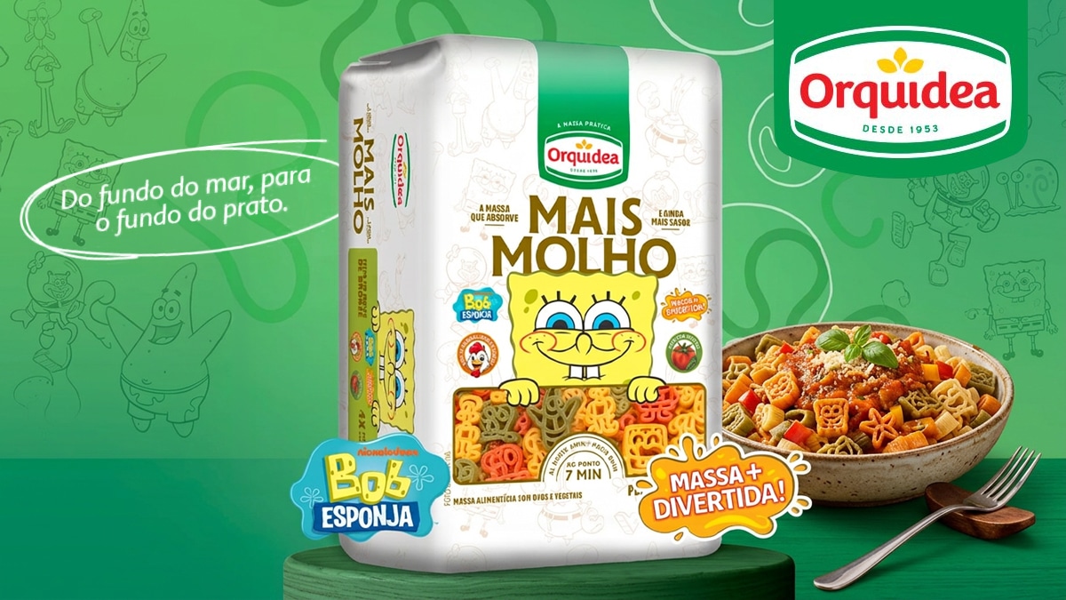 Orquídea lança macarrão Bob Esponja no Brasil