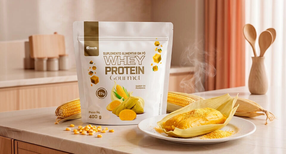 Growth lança Whey Gourmet sabor pamonha em edição limitada