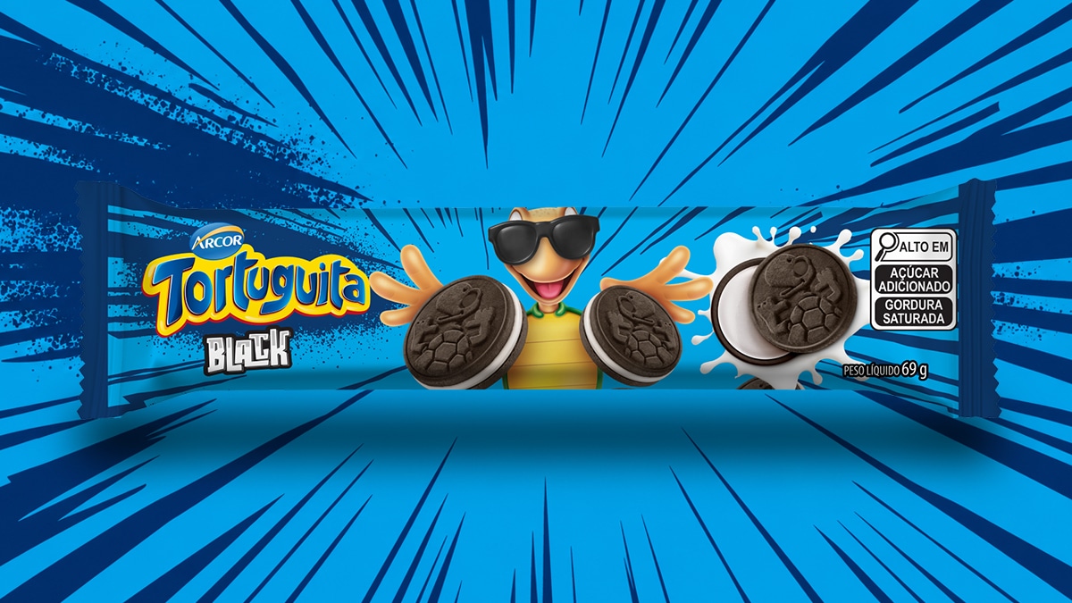 Tortuguita Black amplia portfólio de biscoitos da Arcor