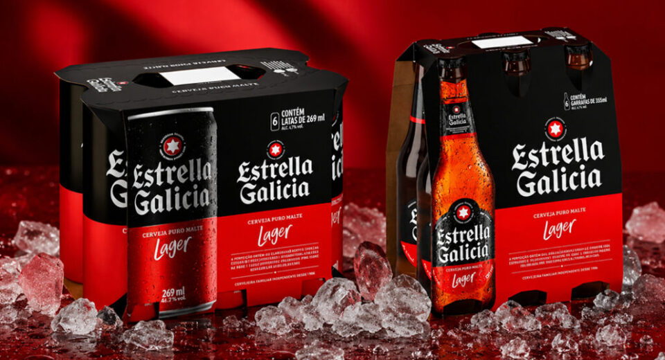Embalagens da Estrella Galicia ganham nova versão no Brasil