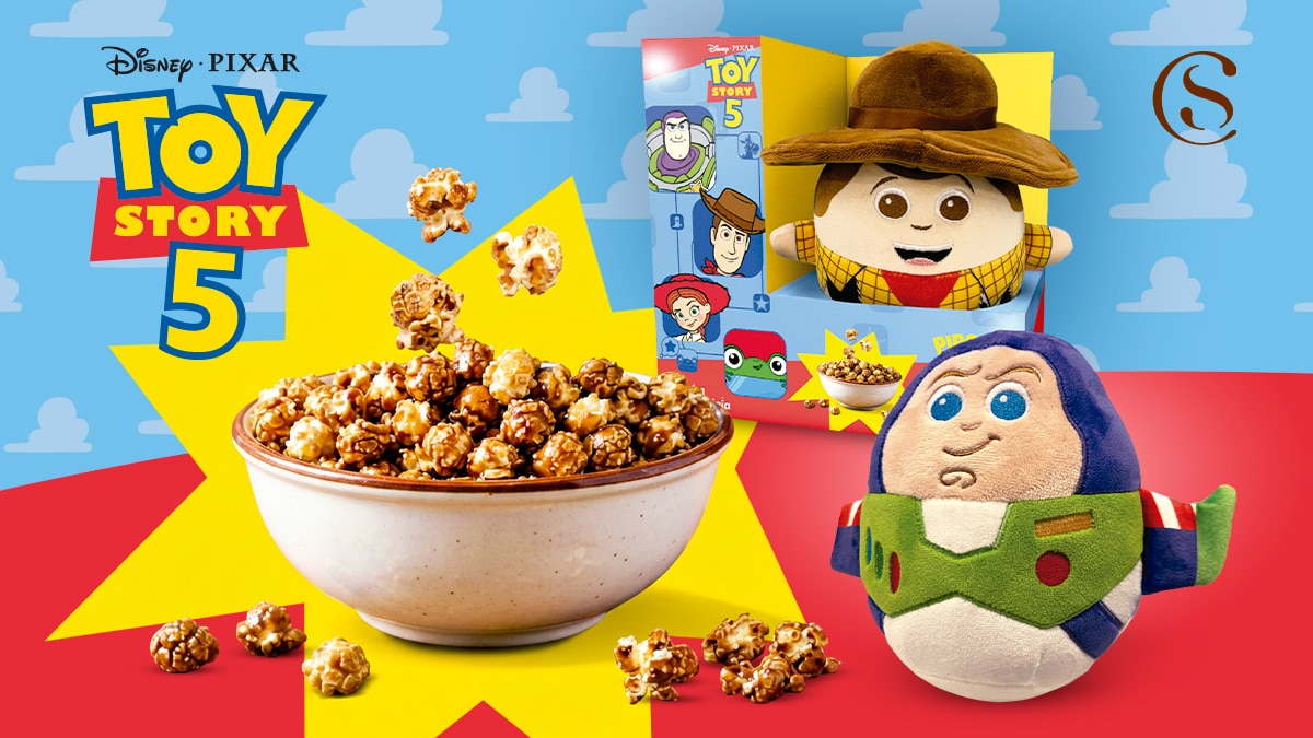 Cacau Show e Toy Story unem pipoca e colecionáveis