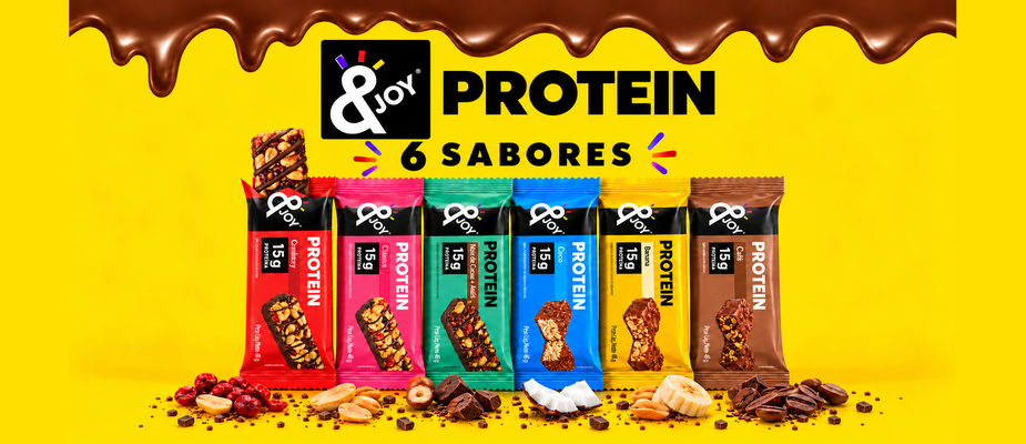Barra de proteína Enjoy com castanhas, frutas e chocolate