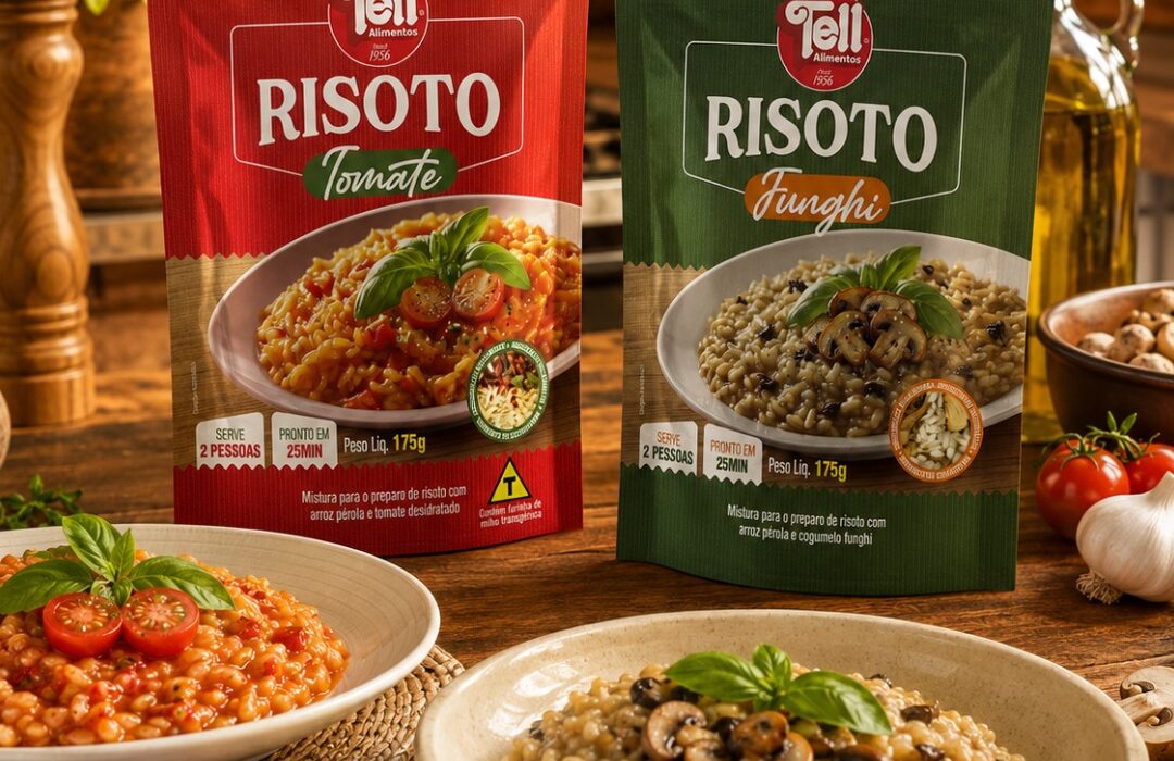 Tell Alimentos lança risotos de funghi e tomate com arroz pérola