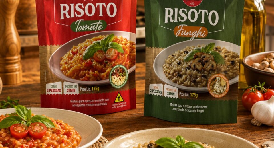Tell Alimentos lança risotos de funghi e tomate com arroz pérola