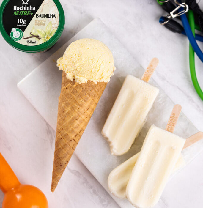 Sorvete proteico: Rochinha lança Nutre+ com 10g de proteína
