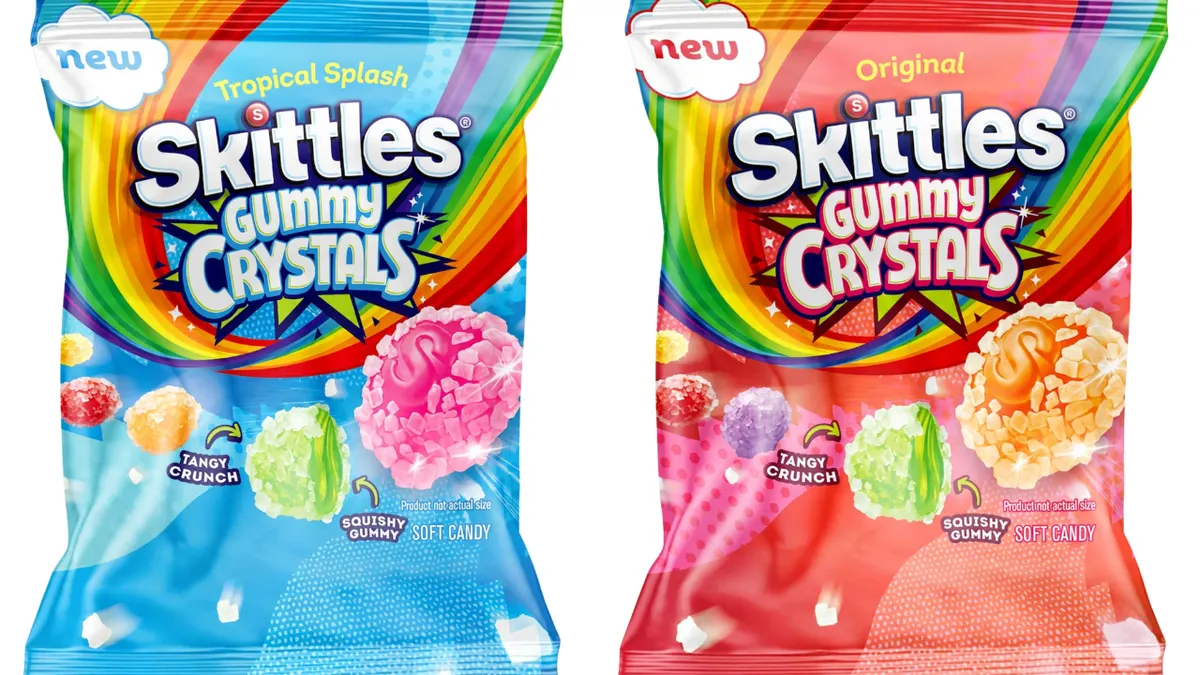 Skittles Gummy Crystals combina duas texturas em bala